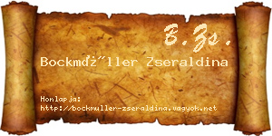 Bockmüller Zseraldina névjegykártya